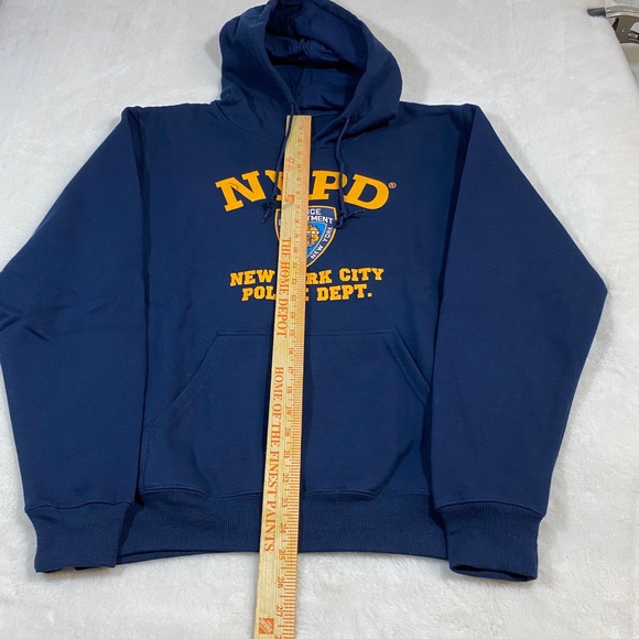 NYPD Hoodie Pullover Police Dept New York City Graphic Sweatshirt Blue Men Small - Picture 2 of 10